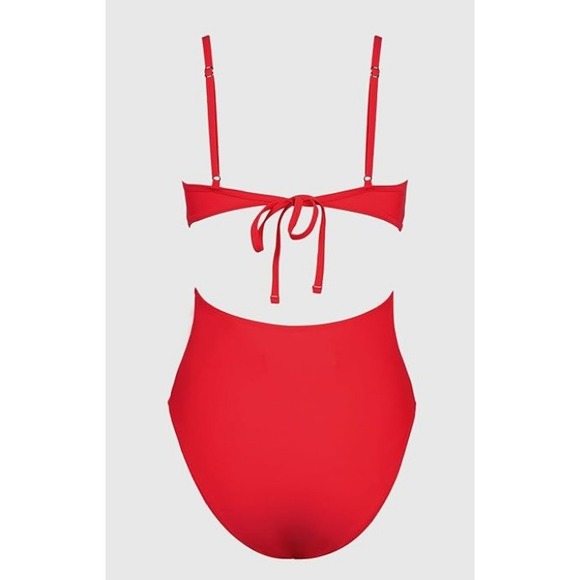 Red XL CUPSHE 1 Pc Swimsuit Scoop Neck Adjustable Strap Take Me To Tulum NWT‎ XL - Picture 4 of 5
